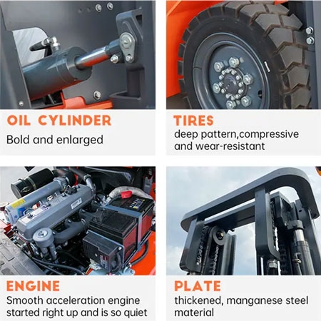 3 Ton Diesel Forklift, Lifting heigh 3000-7000mm,  Loading Capacity 3000 kg