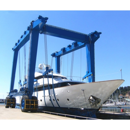 Marine Travel Lift, Lifting capacity 10-1200t, Span 6-25m, Height 5-25m, Lifting speed 0-3m/min