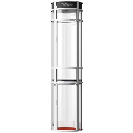 Nibav Home Lifts Series III Max, Capacity weight 240kg / 529lbs External Cylinder Diameter 1343mm / 53in, Maximum Stops 4 Stops (G+3), Max Travel Height 13500mm / 531in