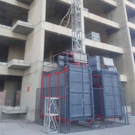WRLIFT, Material And Personnel Hoist Elevator, Transport Capacity 2000 kg X 2  (22 Personnel) Maximum Height 200 m, Speed: 42 m/min