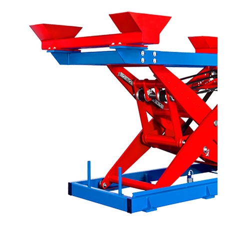 GHT belt drive lift table, loads up to 7000 kg High lifting speeds up to approx. 400 mm / s