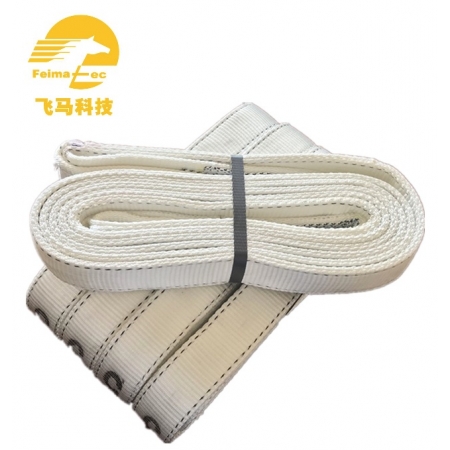 High Grade Durable 500Kg One Way Belt White Color Safety Polyester Lifting Belt Sling