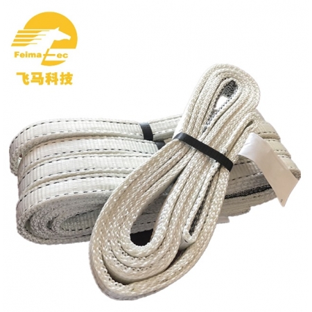 High Grade Durable 500Kg One Way Belt White Color Safety Polyester Lifting Belt Sling